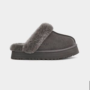 Ugg Womens Soft Disquette Platform Gray Slide On Slippers, US 8